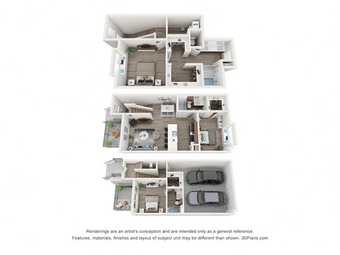 Floor plan for 3 beds, 3 baths, 1780 sqft